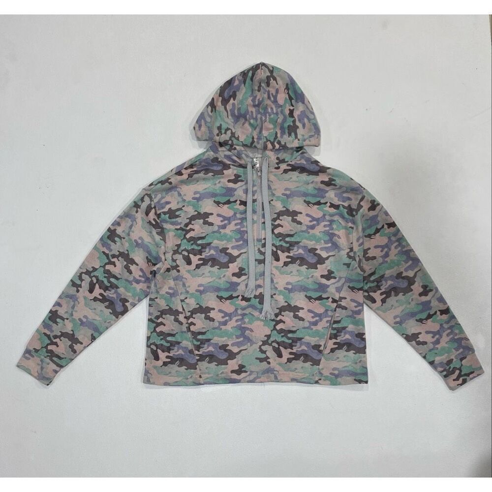 Fabletics Women’s XS Camo Half Zip Hoodie Pullover Pink Green